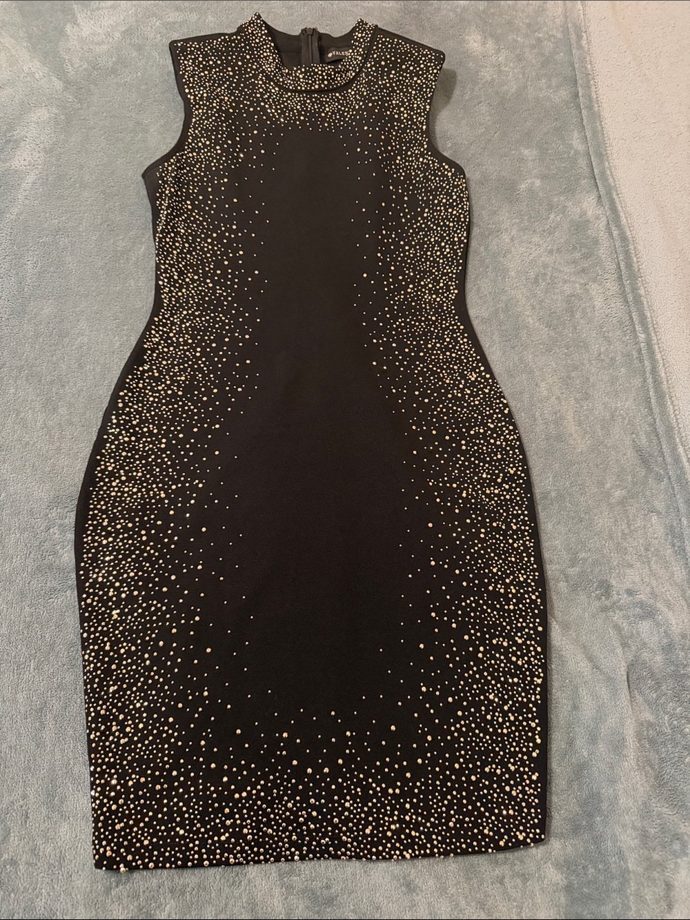 Black Sleeveless Embellished Bodycon Dress